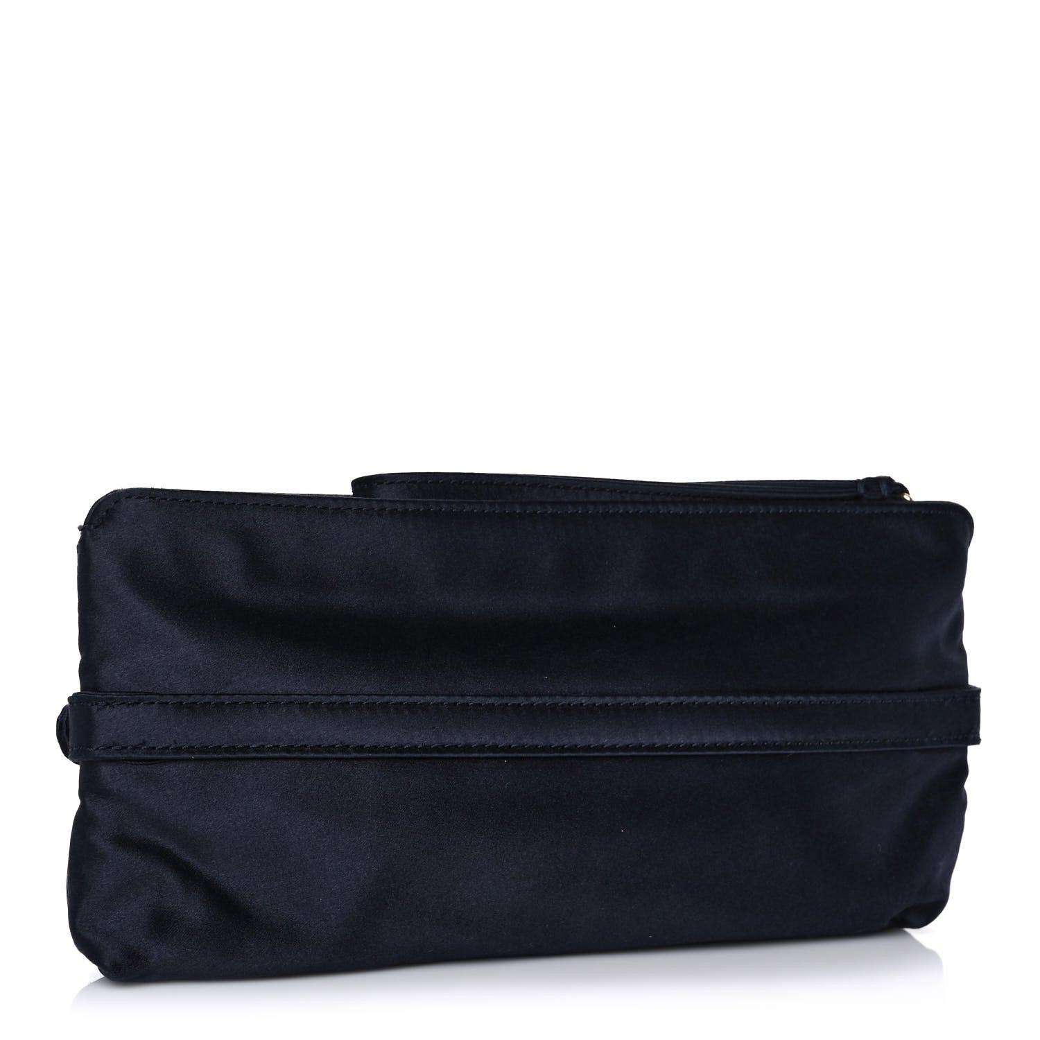 Valentino Garavani Satin Bow Clutch Blue 3 of 9