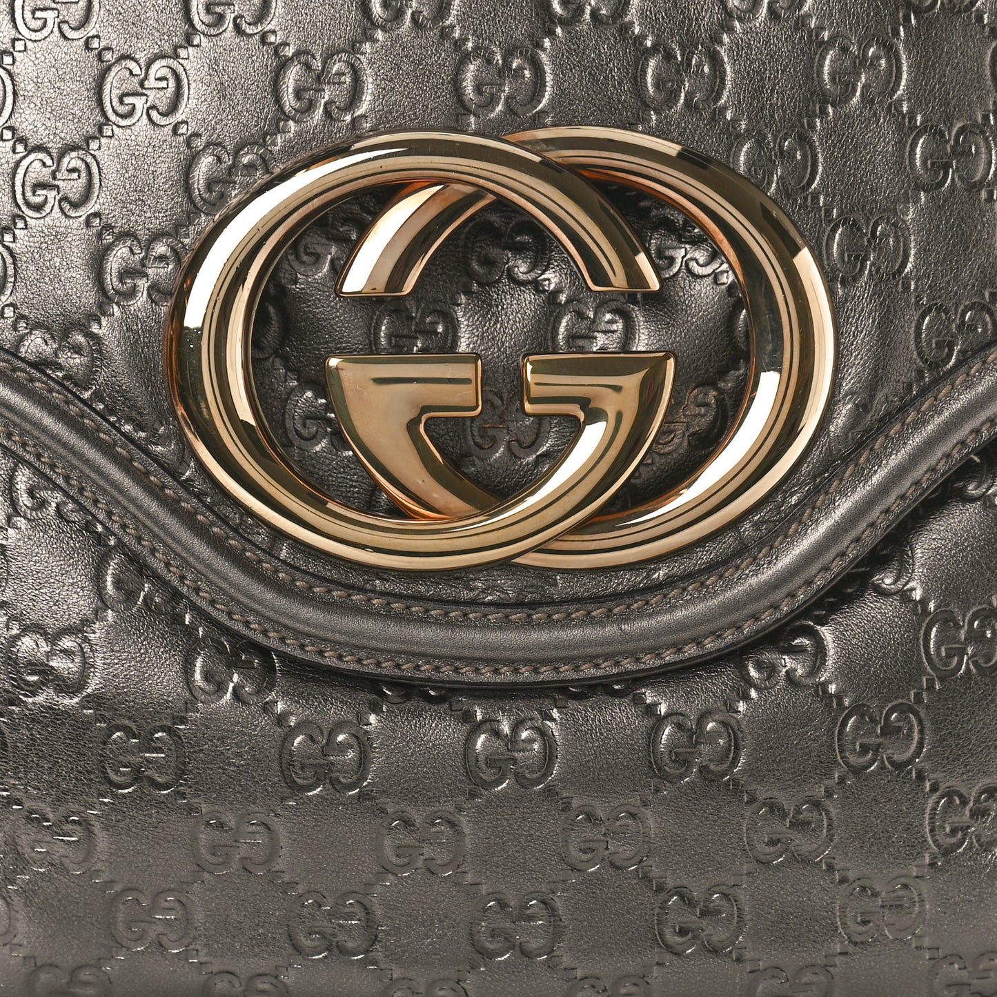 Guccissima Medium Britt Tassel Shoulder Bag Gunmetal