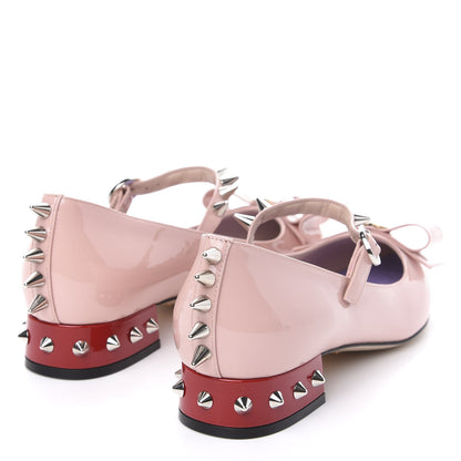 Gucci Patent Crystal GG Bow Sadie Spike Low Heel Ballerina Loafers 36.5 Perfect Pink 4 of 9