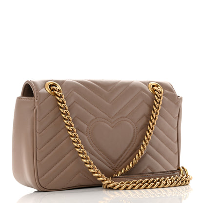 Gucci Calfskin Matelasse Small GG Marmont Shoulder Bag Porcelain Rose 3 of 13