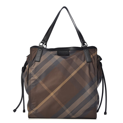 Burberry Nylon Check Small Buckleigh Packable Tote Brown 1 of 11