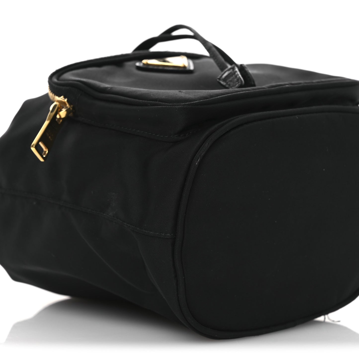 Saffiano Tessuto Nylon Mini Bucket Crossbody Bag Black