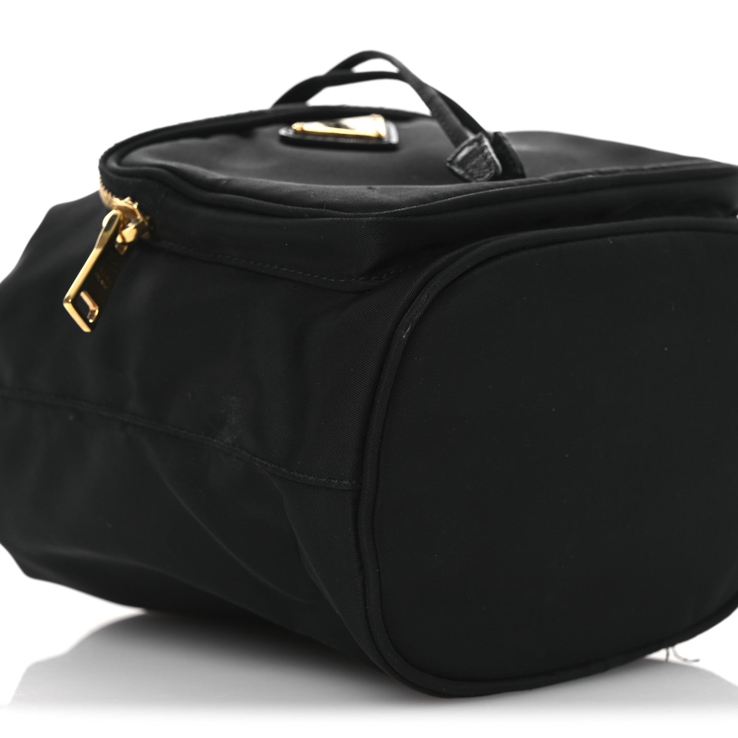 Prada Saffiano Tessuto Nylon Mini Bucket Crossbody Bag Black 10 of 14