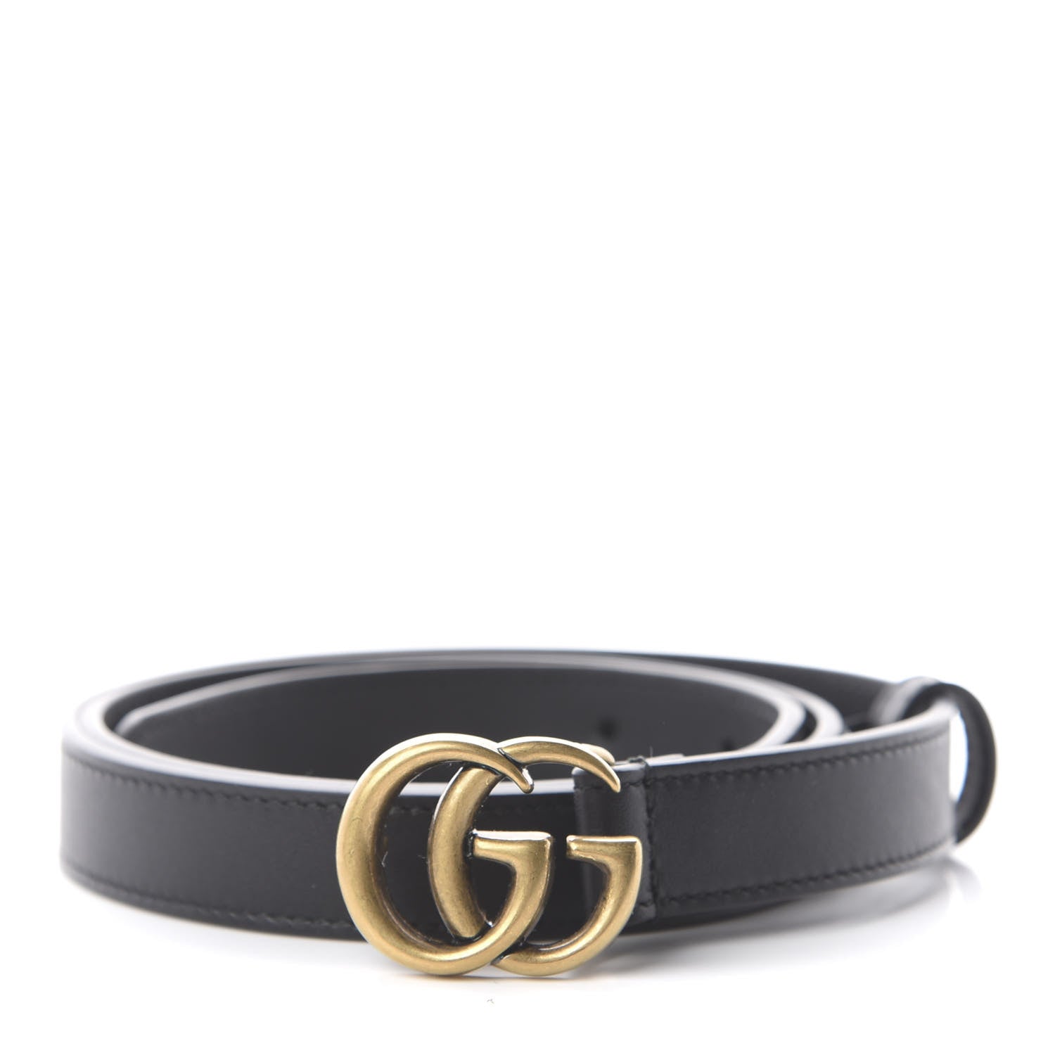 Gucci Calfskin Double G 20mm Belt 80 32 Black 1 of 5