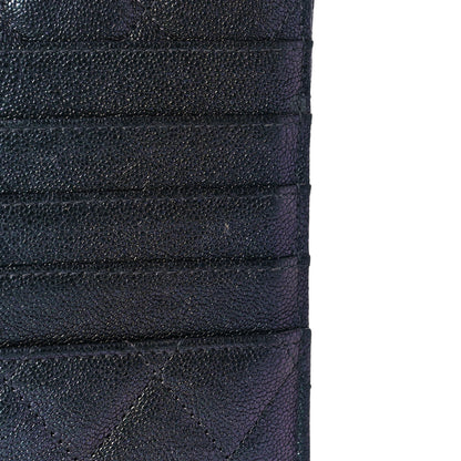 Chanel Iridescent Caviar Quilted Classic Flat Wallet Pouch Black 10 of 10