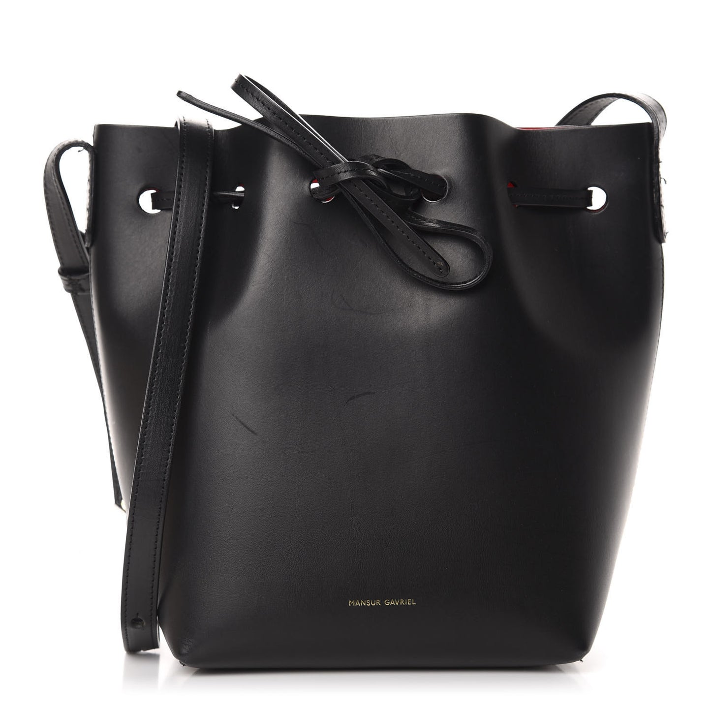 Calfskin Mini Bucket Bag Black Flamma