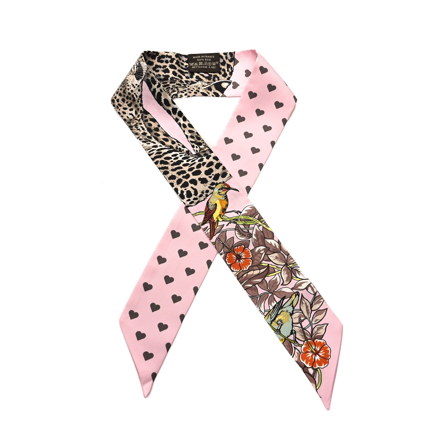Hermes Silk Jungle Love Love Twilly Rose Pale Etoupe 1 of 4