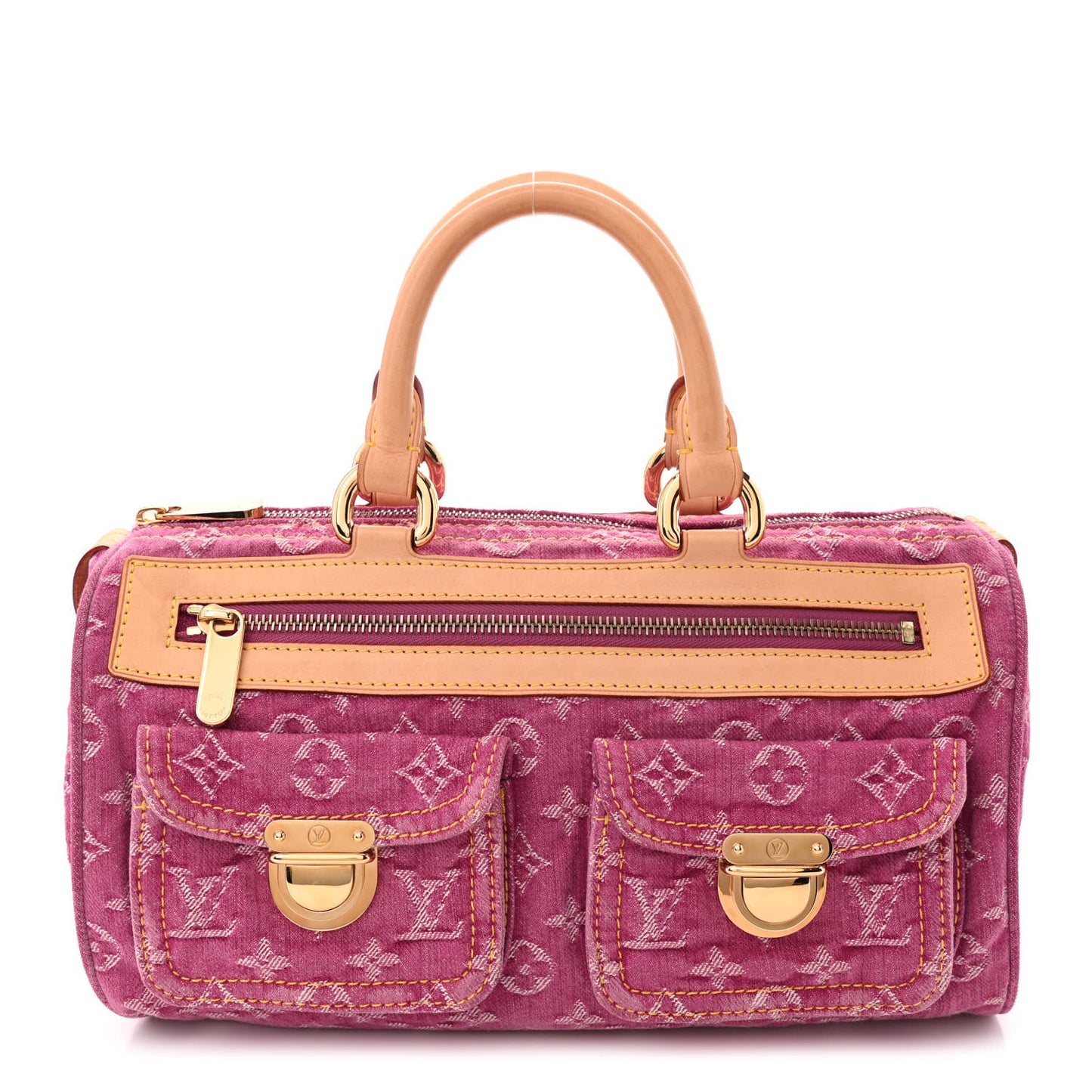 Monogram Denim Neo Speedy Fuchsia