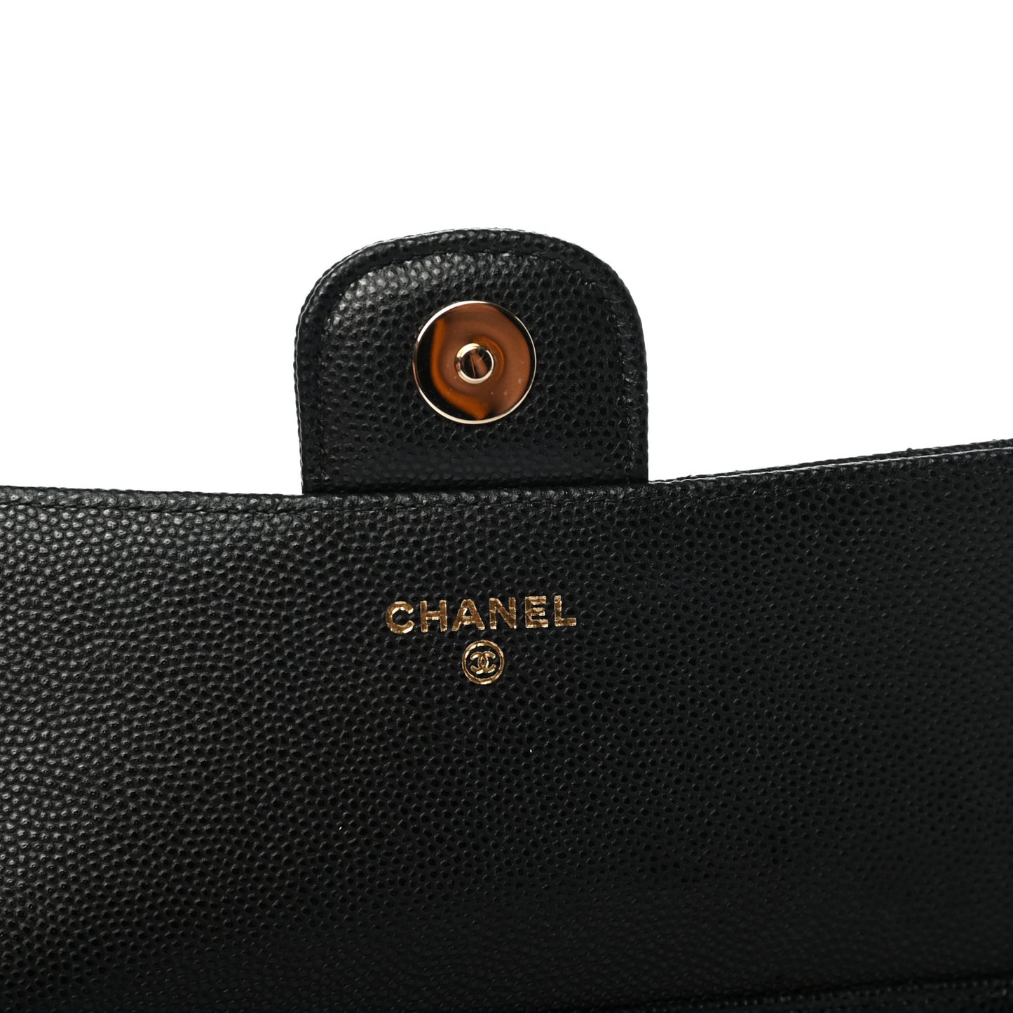 Caviar Quilted Glasses Case With Chain Black