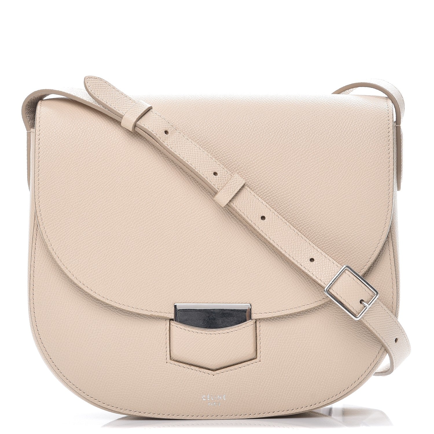 Celine Grained Calfskin Compact Trotteur Ballerina 1 of 8