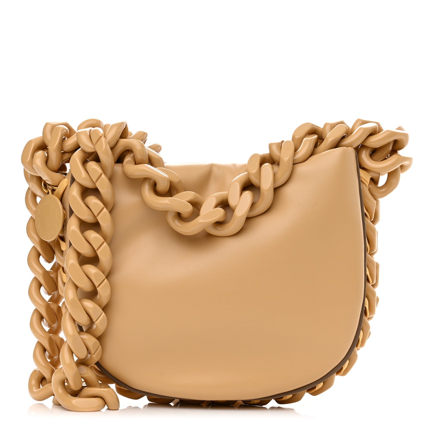 Stella McCartney Eco Alter Nappa Small Frayme Puffer Shoulder Bag Beige 1 of 9