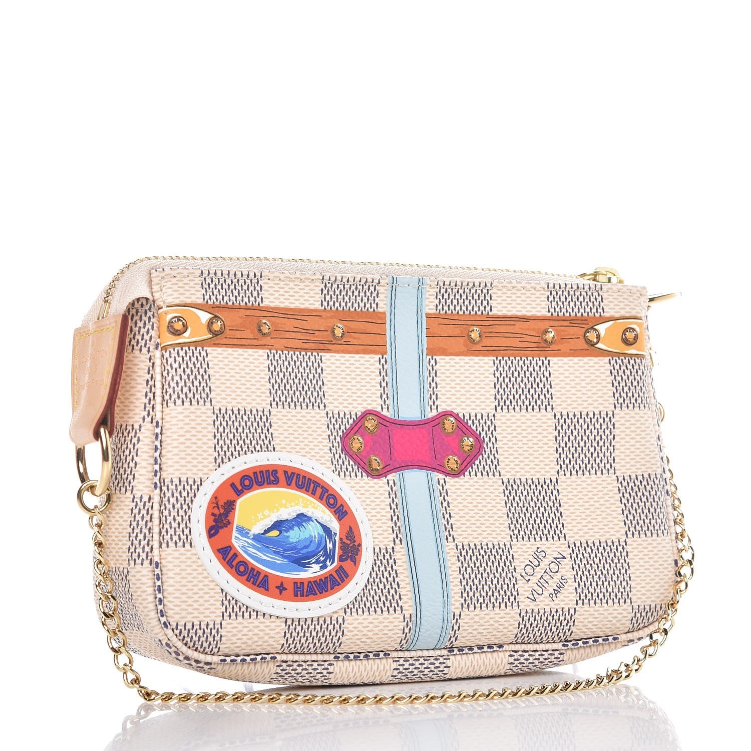 Louis Vuitton Damier Azur Summer Trunks Hawaii Mini Pochette Accessories 3 of 8