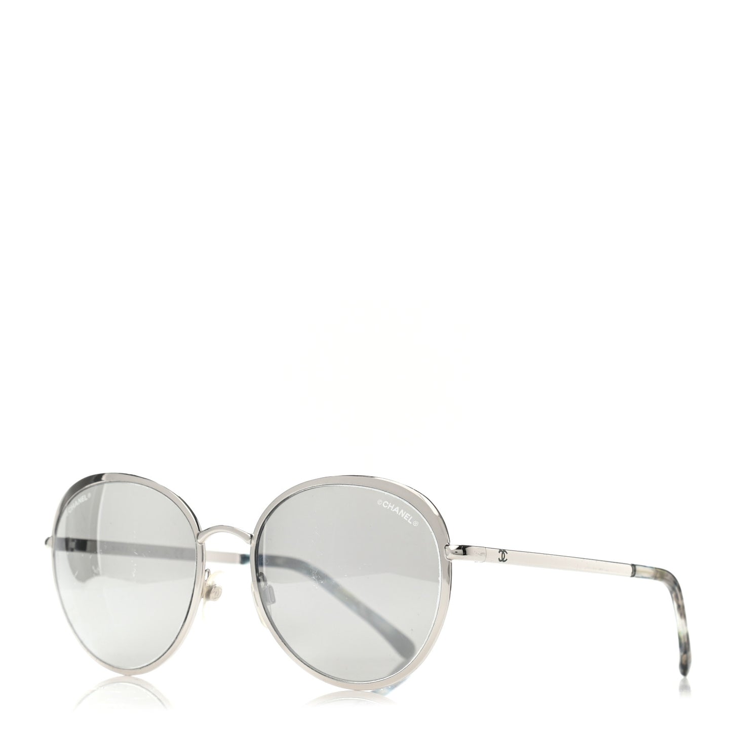 Metal Spring Round Sunglasses 4206 Silver