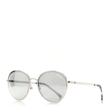 Chanel Metal Spring Round Sunglasses 4206 Silver 1 of 4