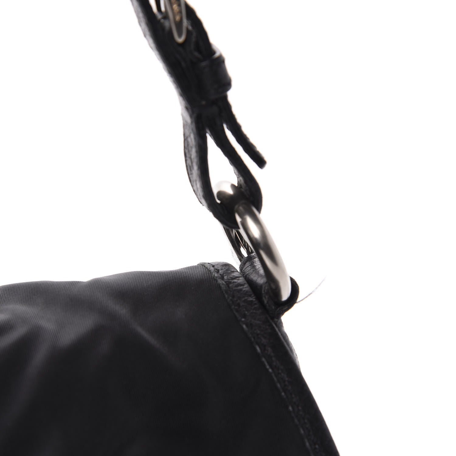 Prada Nylon Vitello Daino Shoulder Bag Black 9 of 9