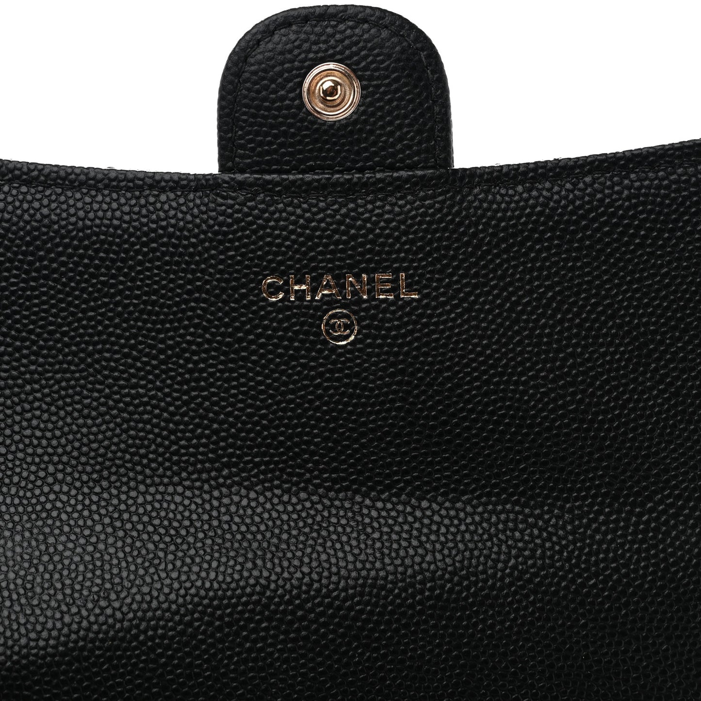 Caviar Quilted Medium Flap Wallet Black