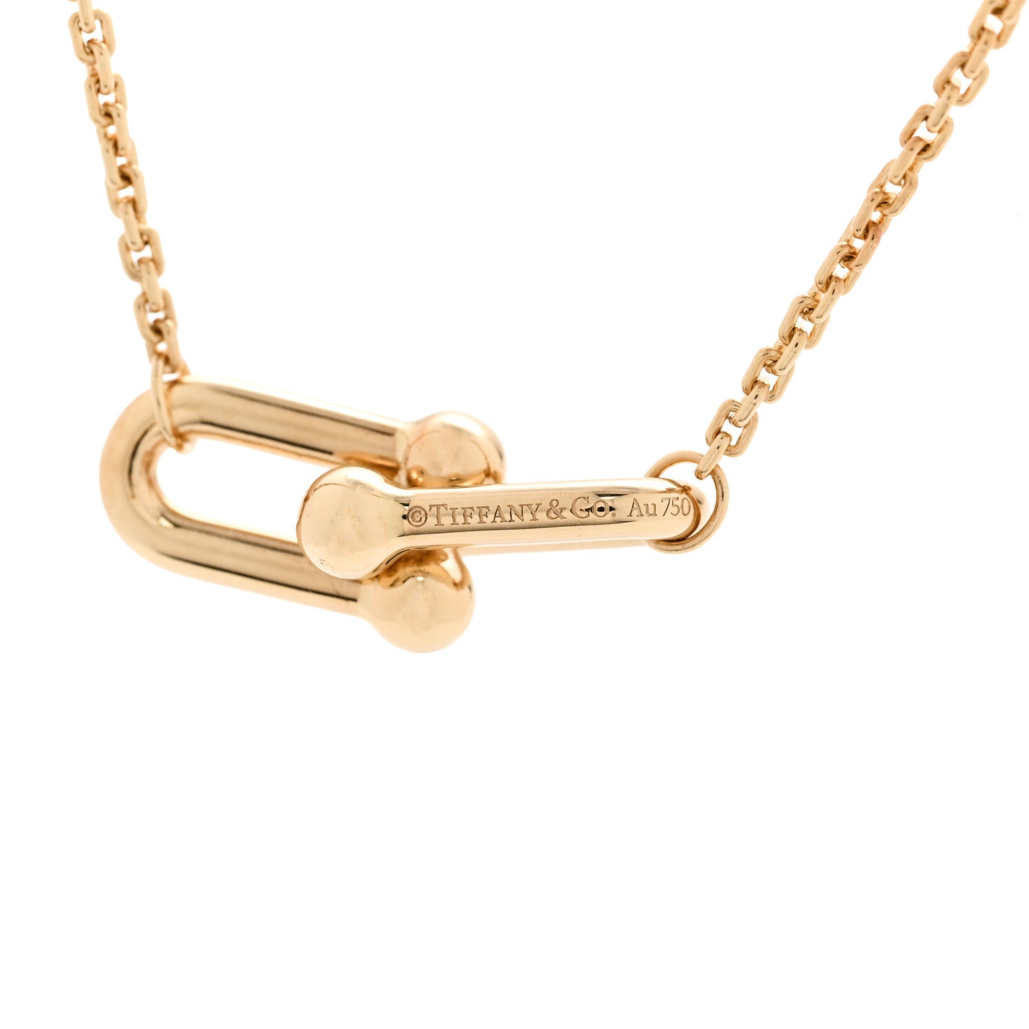 Tiffany 18K Yellow Gold HardWear Small Double Link Pendant Necklace 4 of 7