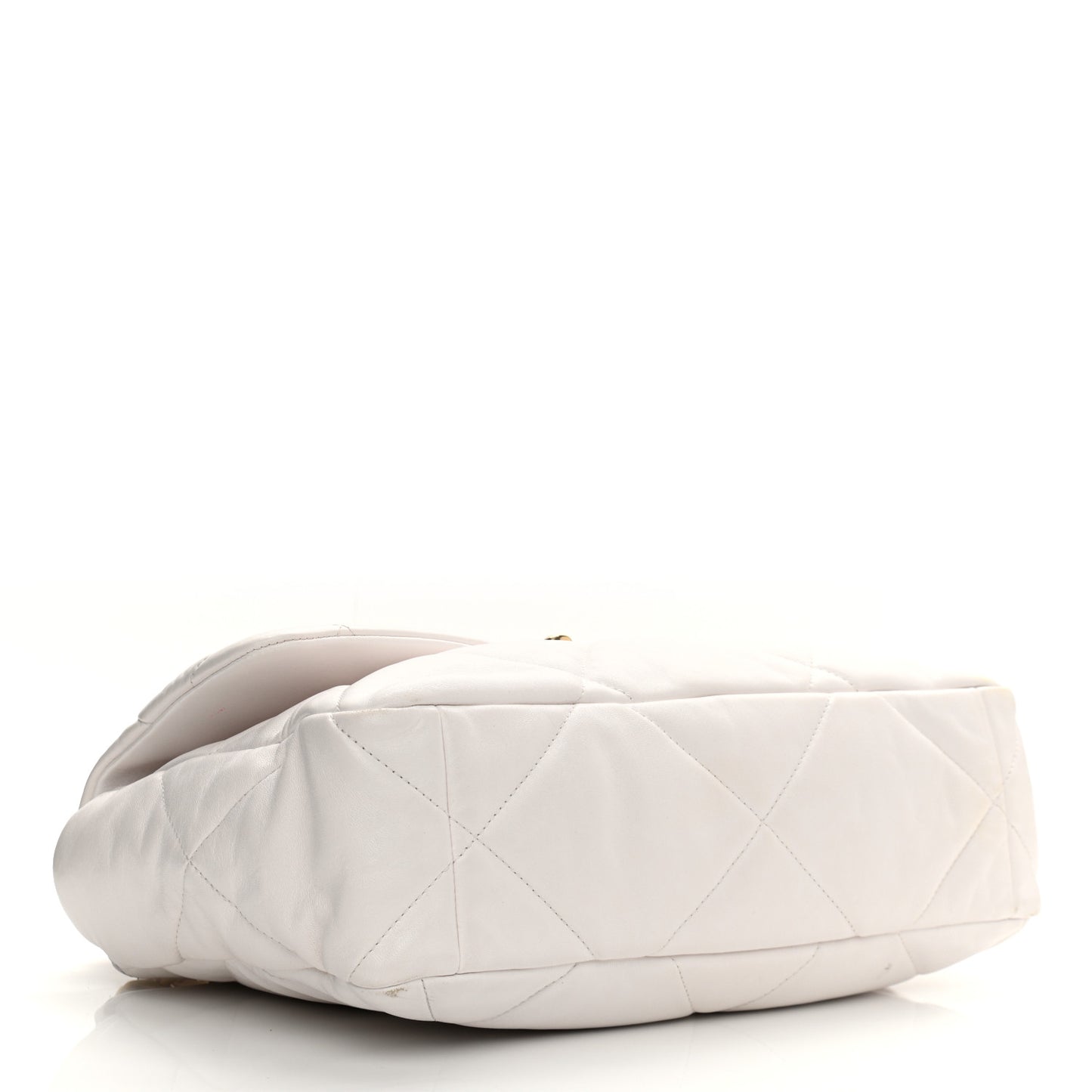 Lambskin Quilted Large Chanel 19 Flap White