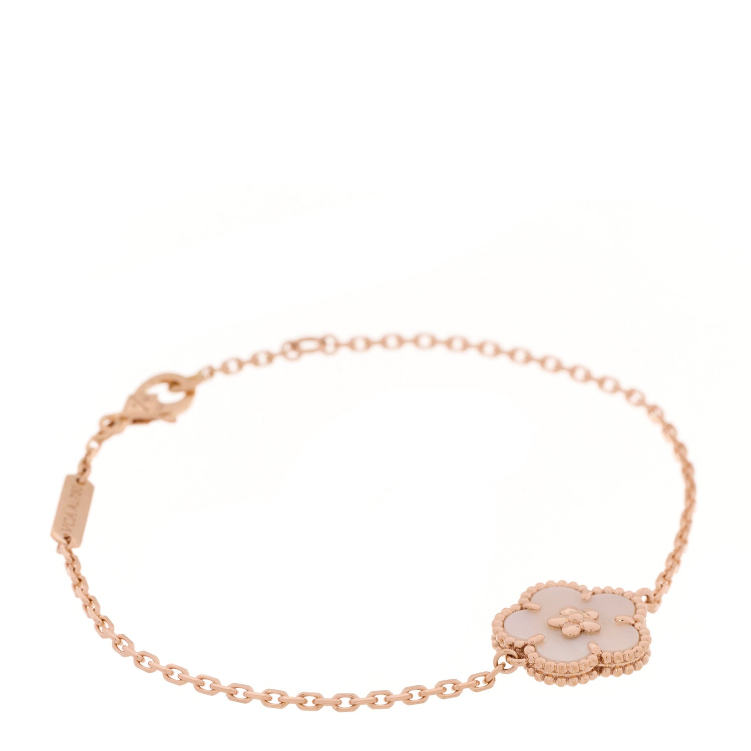 Van Cleef & Arpels 18K Rose Gold Mother Of Pearl Lucky Spring Plum Blossom Bracelet 1 of 7