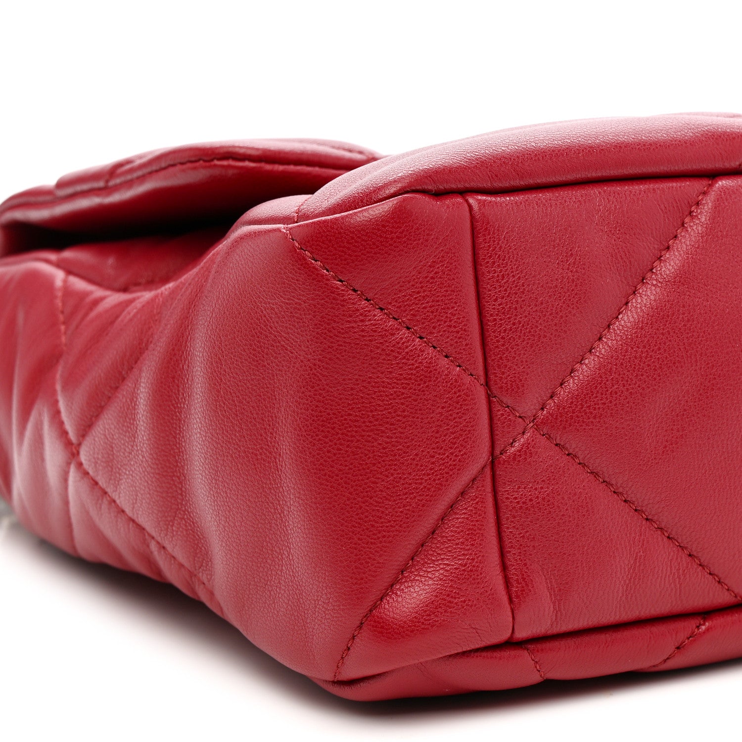 Chanel Goatskin Quilted Large Chanel 19 Flap Dark Pink 9 of 11