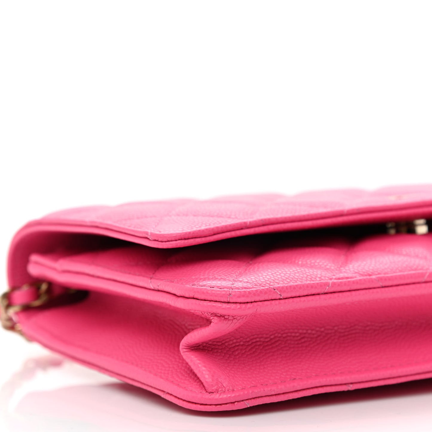 Caviar Quilted Wallet On Chain WOC Rose
