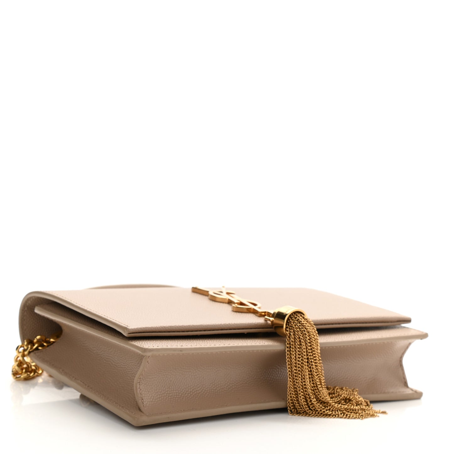 Smooth Calfskin Classic Monogram Kate Tassel Chain Wallet Dark Beige