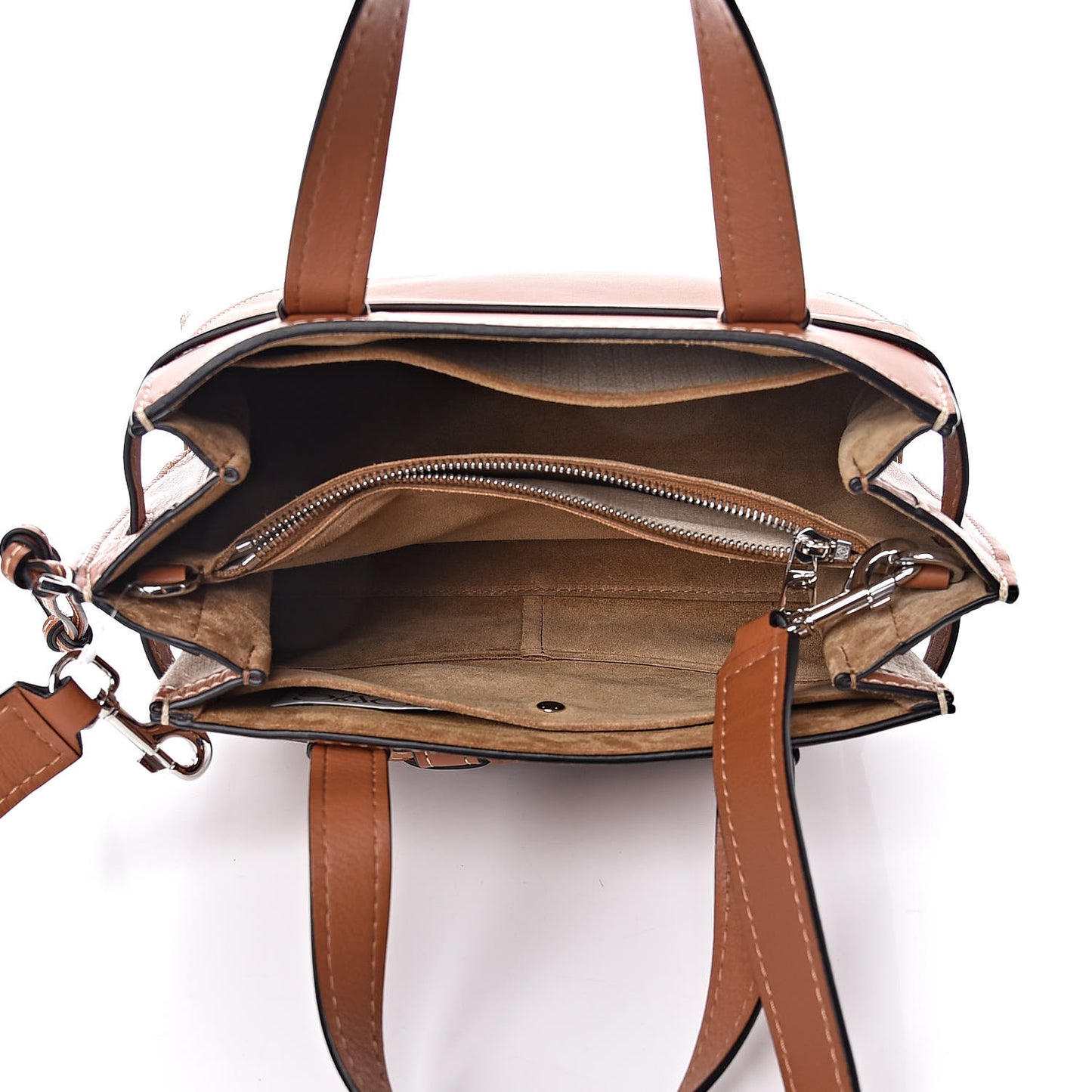 Calfskin Canvas Gate Tote Natural Tan