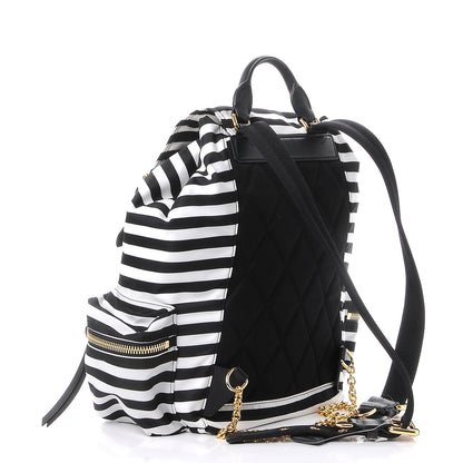 Burberry Nylon Striped Medium Rucksack Backpack Black White 3 of 8