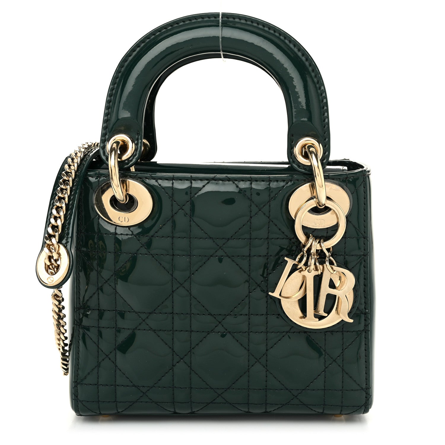 Christian Dior Patent Cannage Mini Lady Dior Pine Green 1 of 10