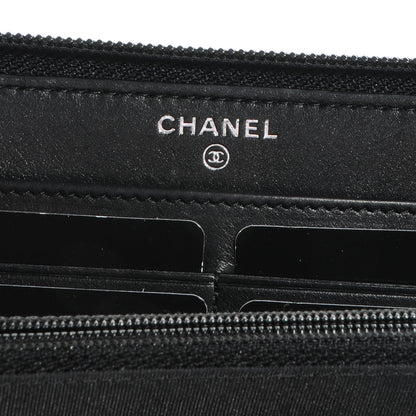 Chanel Lambskin Quilted Boy Zip Around Wallet Black 6 of 8
