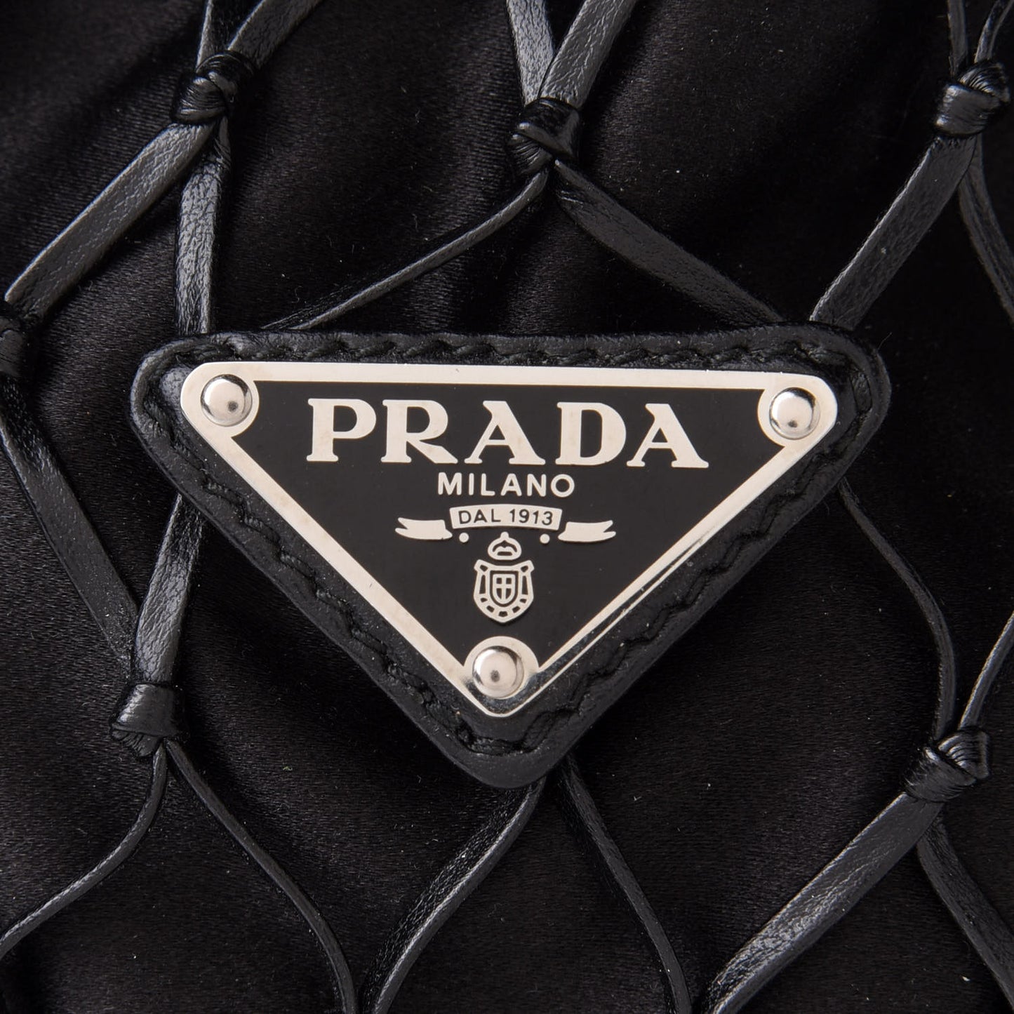 Satin Net Chain Bag Black
