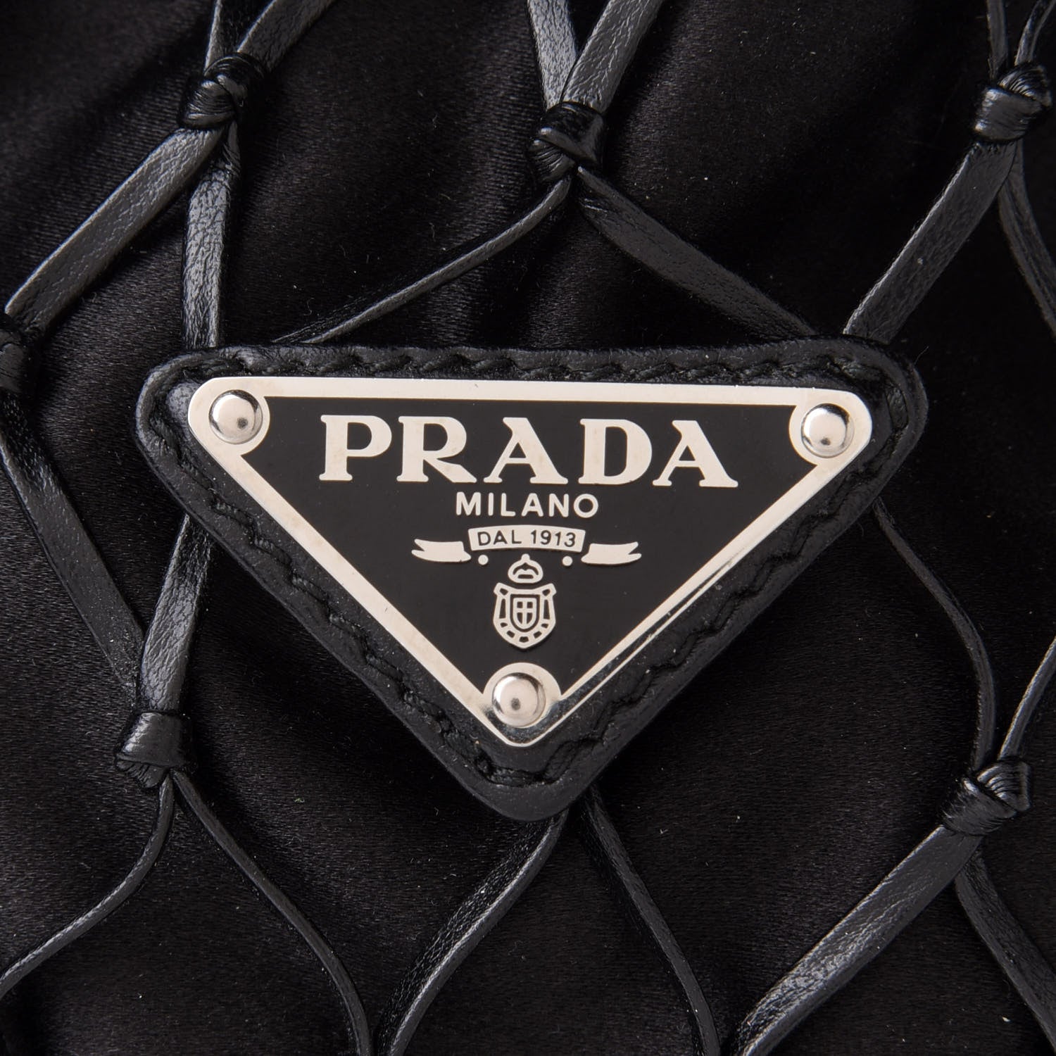 Prada Satin Net Chain Bag Black 7 of 9
