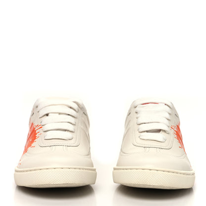 Hermes Swift Printed Peinture Fraiche Quicker Sneakers 36.5 White Orange 2 of 12