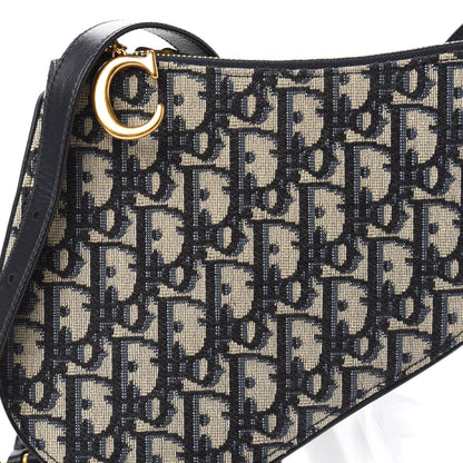 Christian Dior Oblique Saddle Pouch With Strap Navy Blue 9 of 10