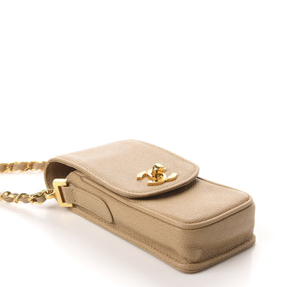 Chanel Caviar Phone Holder Crossbody Beige 5 of 11