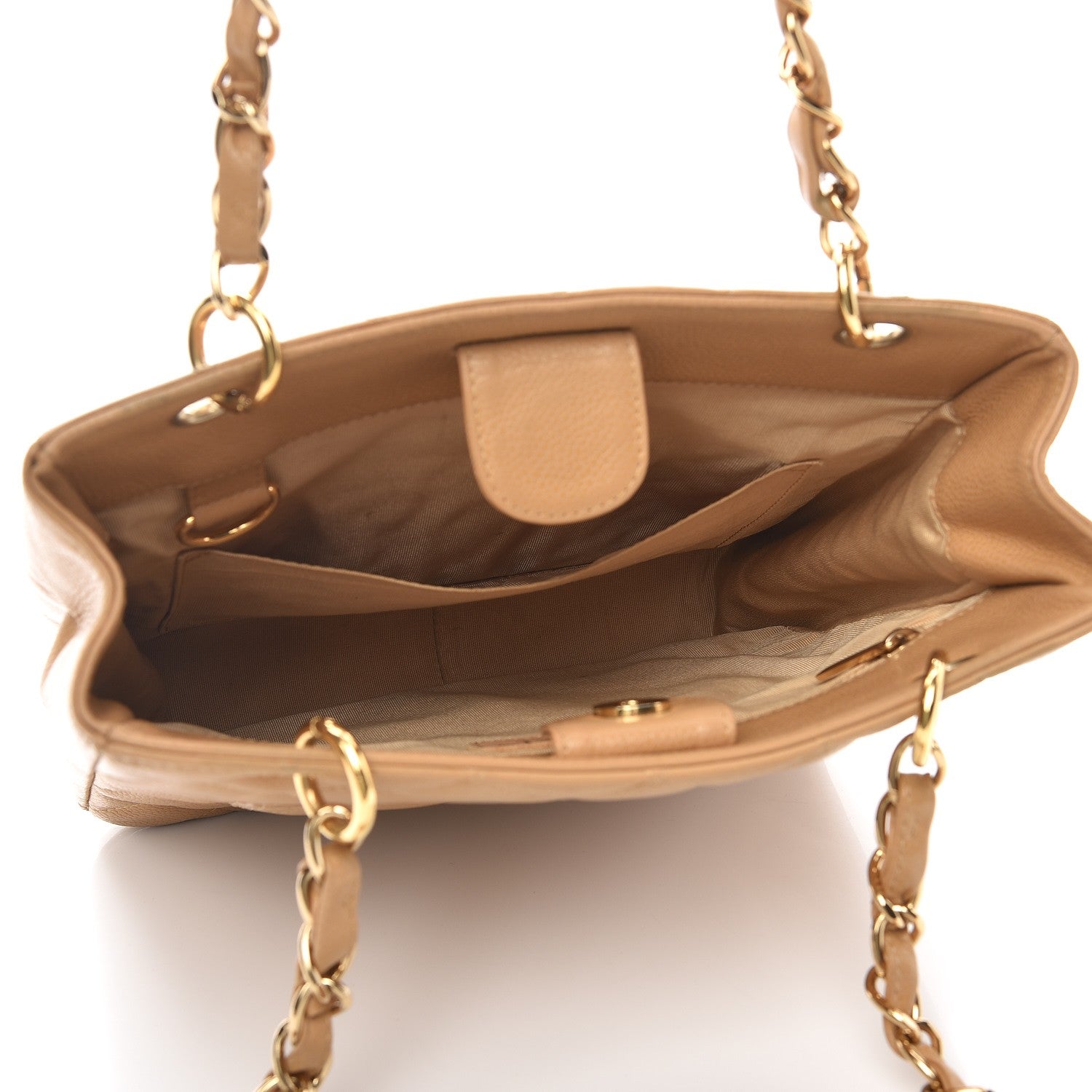 Chanel Caviar Quilted Petit Shopping Tote PST Beige 5 of 11