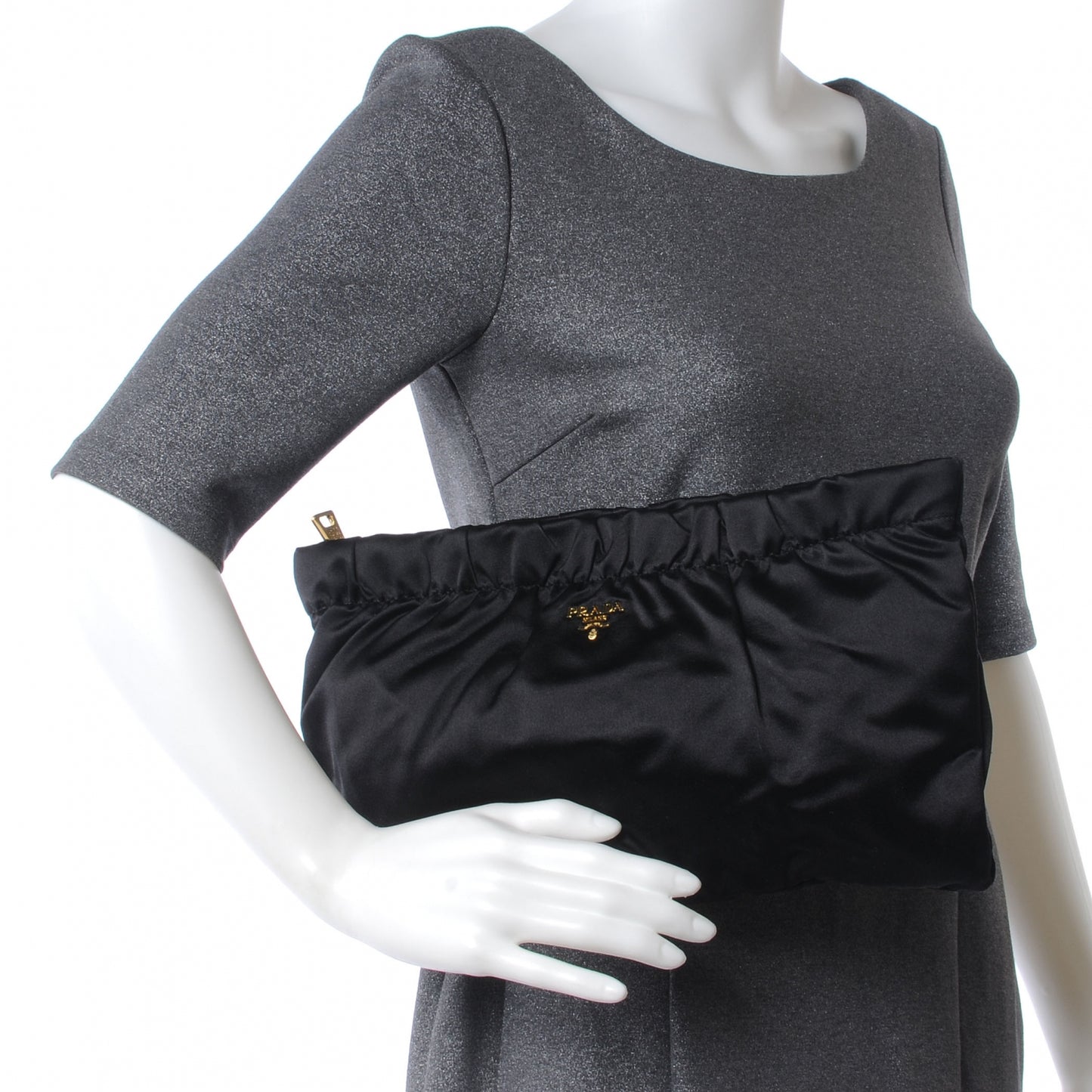 Satin Evening Bag Black