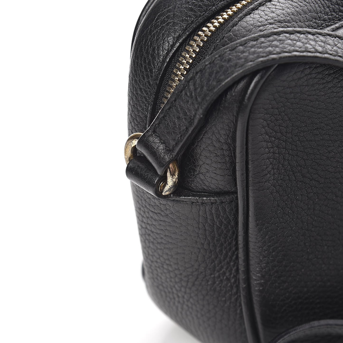 Pebbled Calfskin Small Soho Disco Bag Black