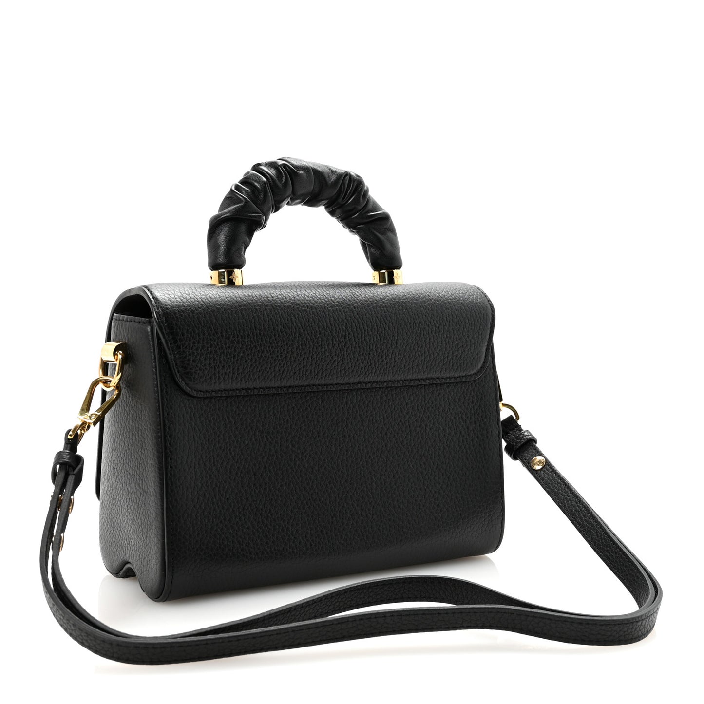 Taurillon Smooth Calfskin Scrunchie Twist One Handle MM Black