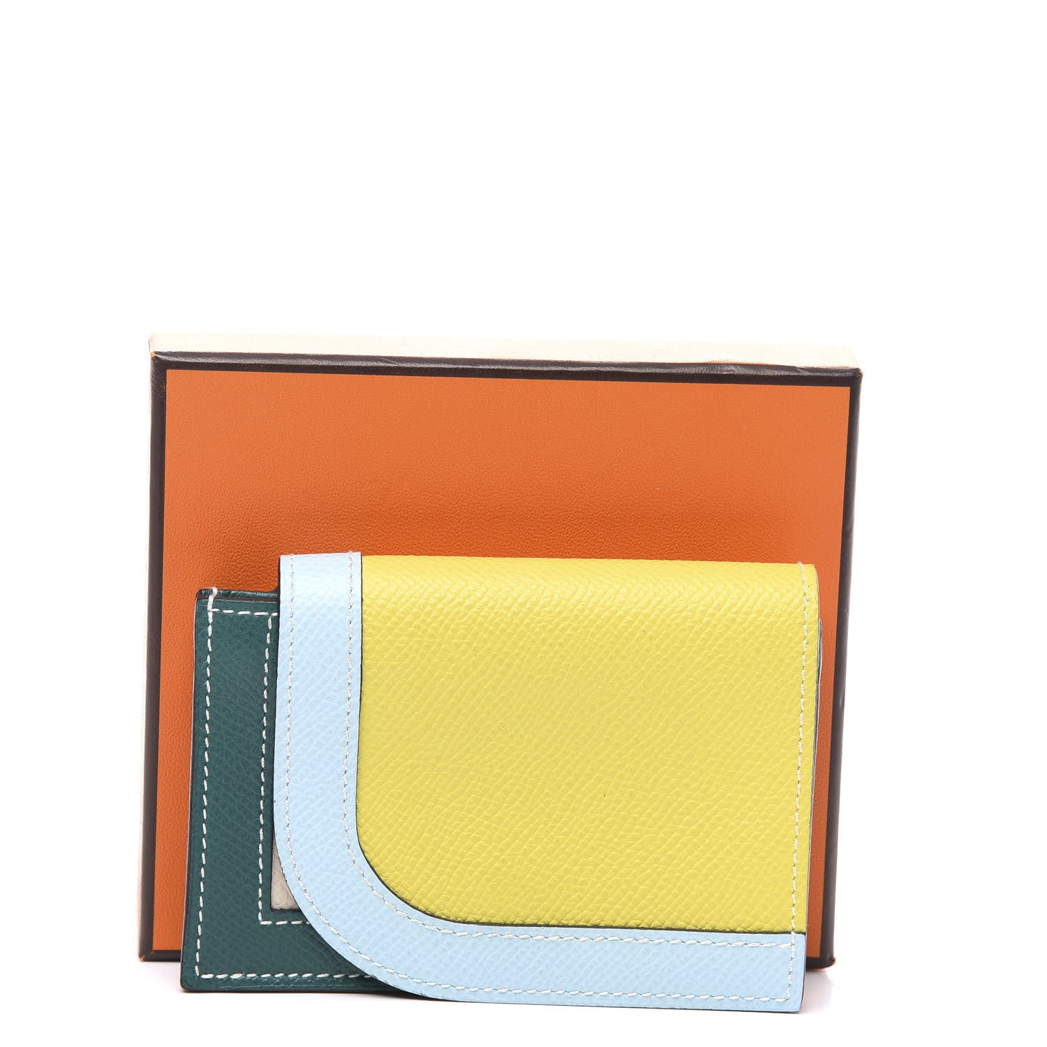 Hermes Epsom Camail Combined Coin Purse Lime Malachite Rose Azalee 9 of 9