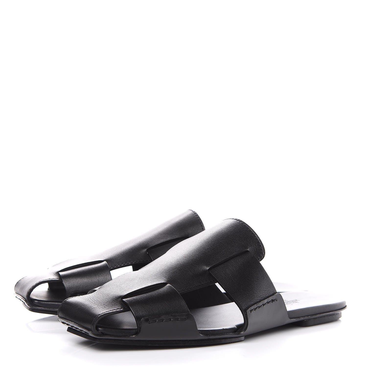 Hermes Calfskin Ruse Mules 39 Black 3 of 8