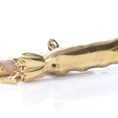 Louis Vuitton Crystal Enamel Candy Charm Earrings Gold Multicolor 4 of 5