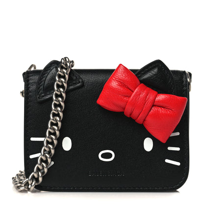 Balenciaga Calfskin Hello Kitty Mini Wallet Black 1 of 7