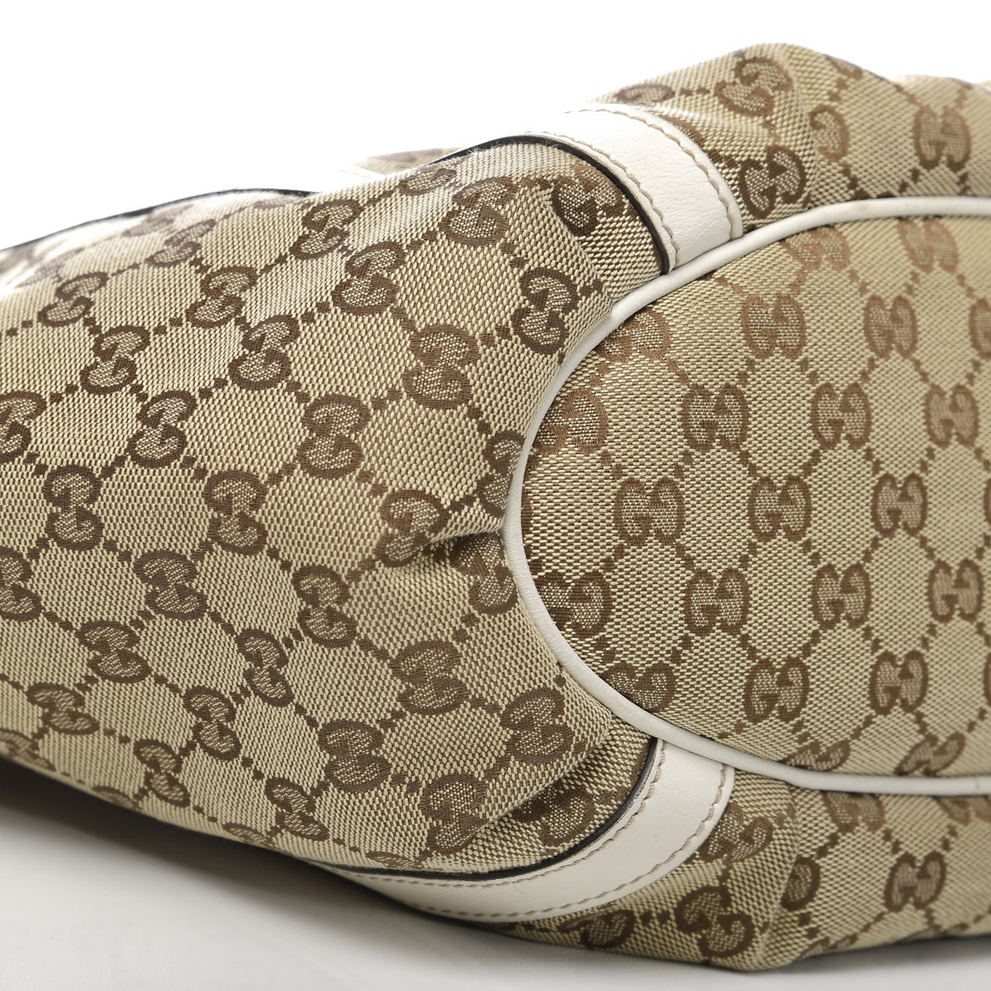 Monogram Medium D Gold Tote Bag White