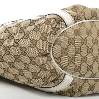 Gucci Monogram Medium D Gold Tote Bag White 12 of 14