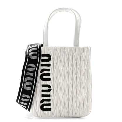Miu Miu Patent Matelasse Crossbody Bag White Black 1 of 10