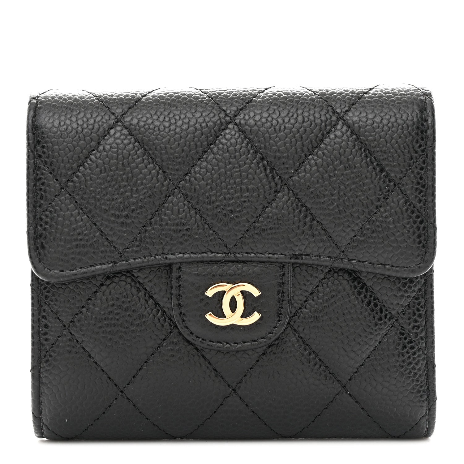 Chanel Caviar Quilted Compact Flap Wallet Black 1 of 7