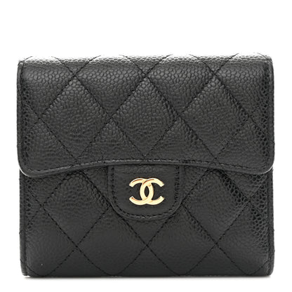 Chanel Caviar Quilted Compact Flap Wallet Black 1 of 7