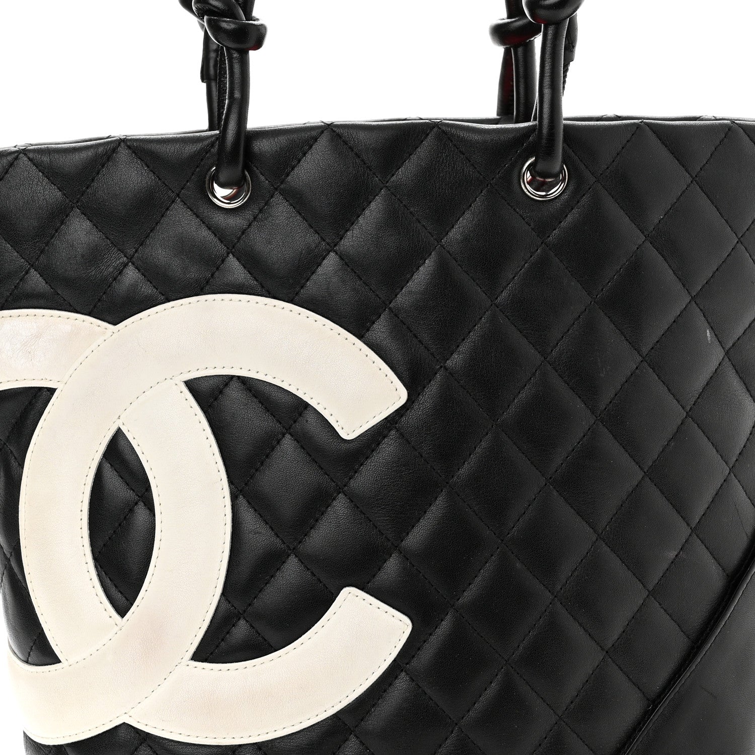 Chanel Calfskin Quilted Medium Cambon Tote Black White 8 of 15