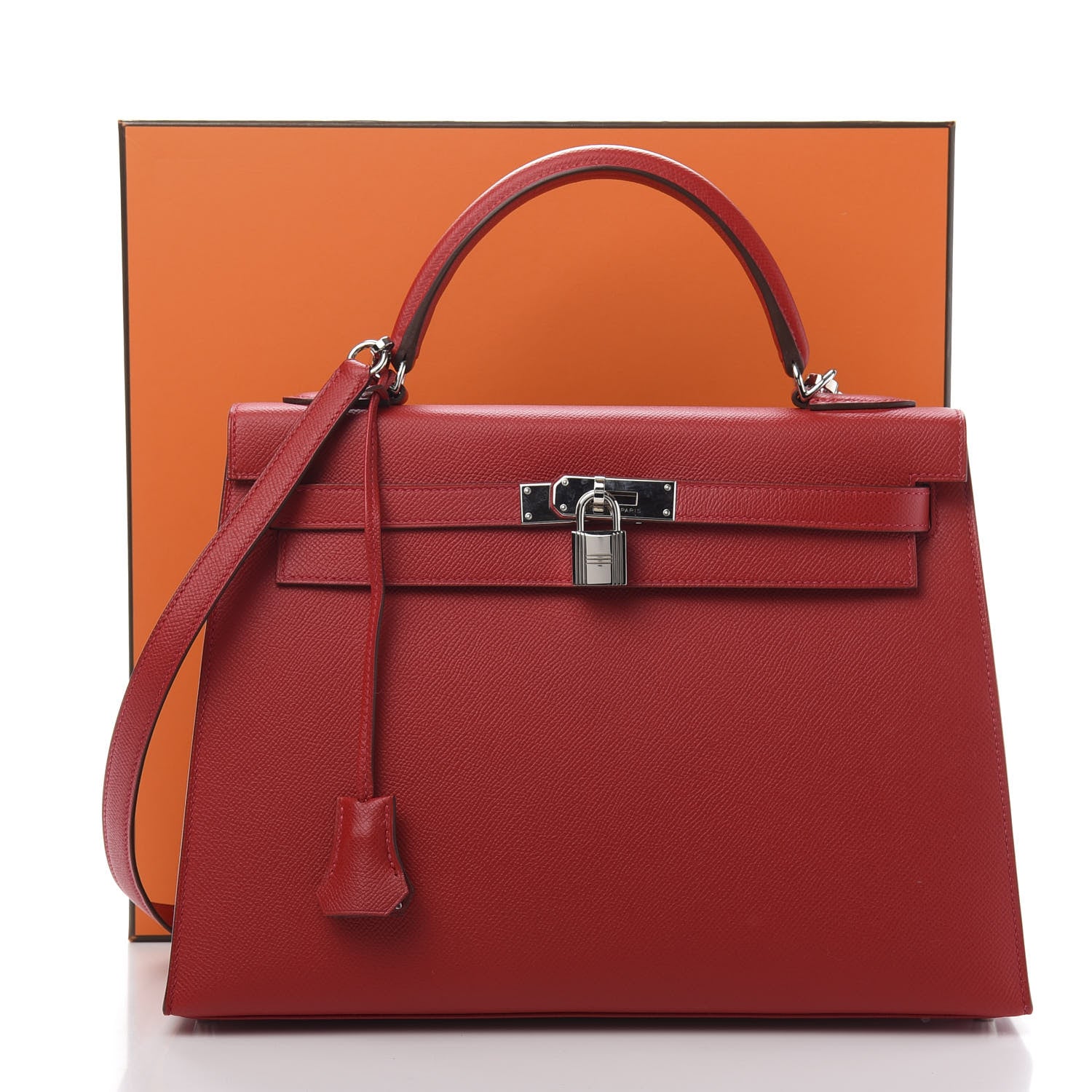 Hermes Epsom Kelly Sellier 32 Rouge Casaque 15 of 15